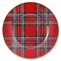 Holiday|Dinnerware & Flatware|MacKenzie-Childs Tartastic Enamel Salad/Dessert Plate - Red