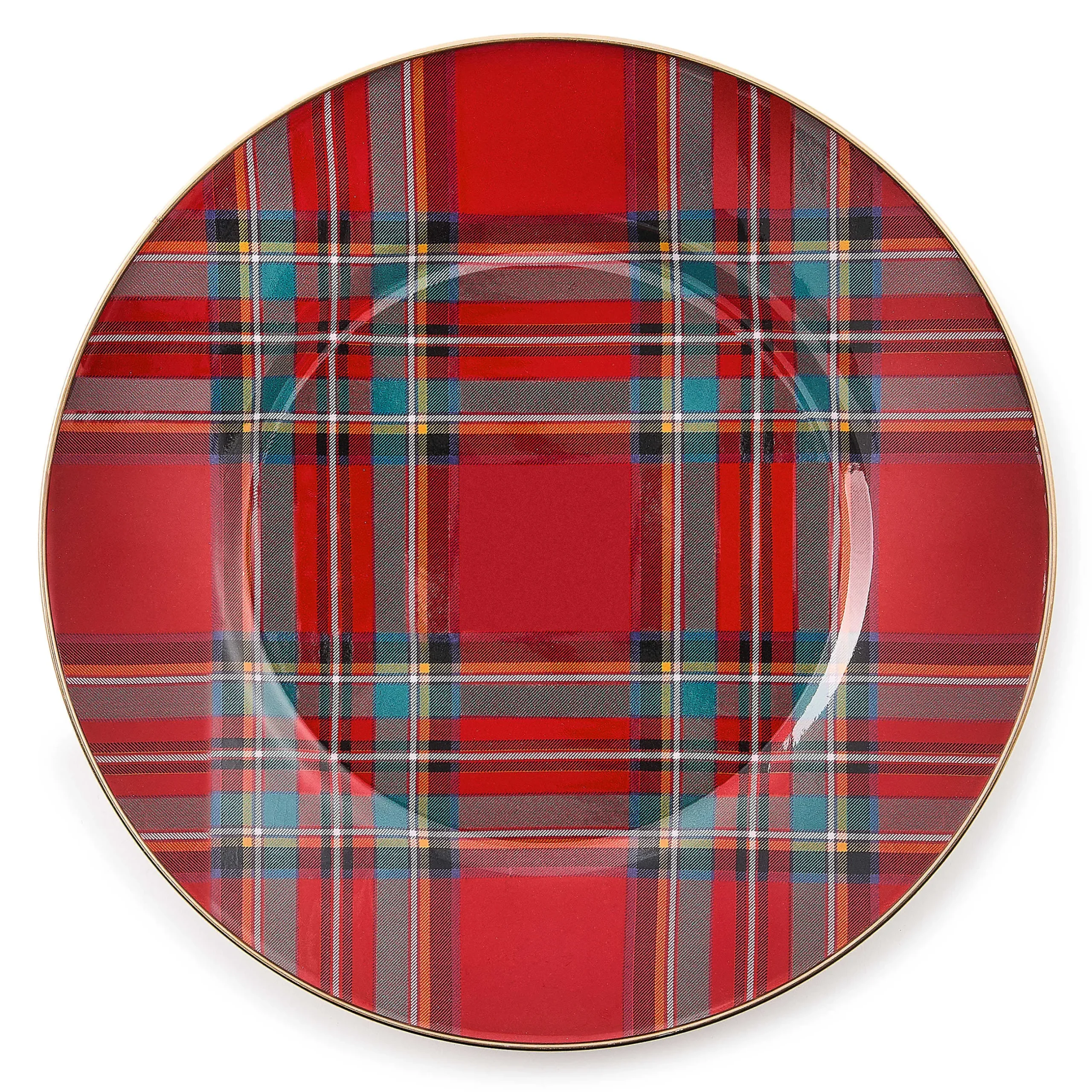 Holiday|Dinnerware & Flatware|MacKenzie-Childs Tartastic Enamel Salad/Dessert Plate - Red