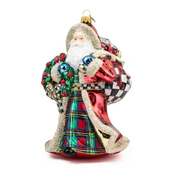 Holiday|MacKenzie-Childs Tartastic Father Christmas Glass Ornament