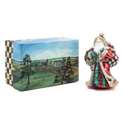 Holiday|MacKenzie-Childs Tartastic Father Christmas Glass Ornament