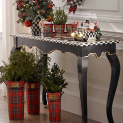 Holiday|Greenery & Florals|MacKenzie-Childs Tartastic Flower Buckets, Set of 3