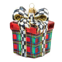 Holiday|MacKenzie-Childs Tartastic Gift Glass Ornament