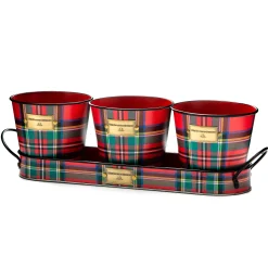 Holiday|Greenery & Florals|MacKenzie-Childs Tartastic Herb Pots, Set of 3