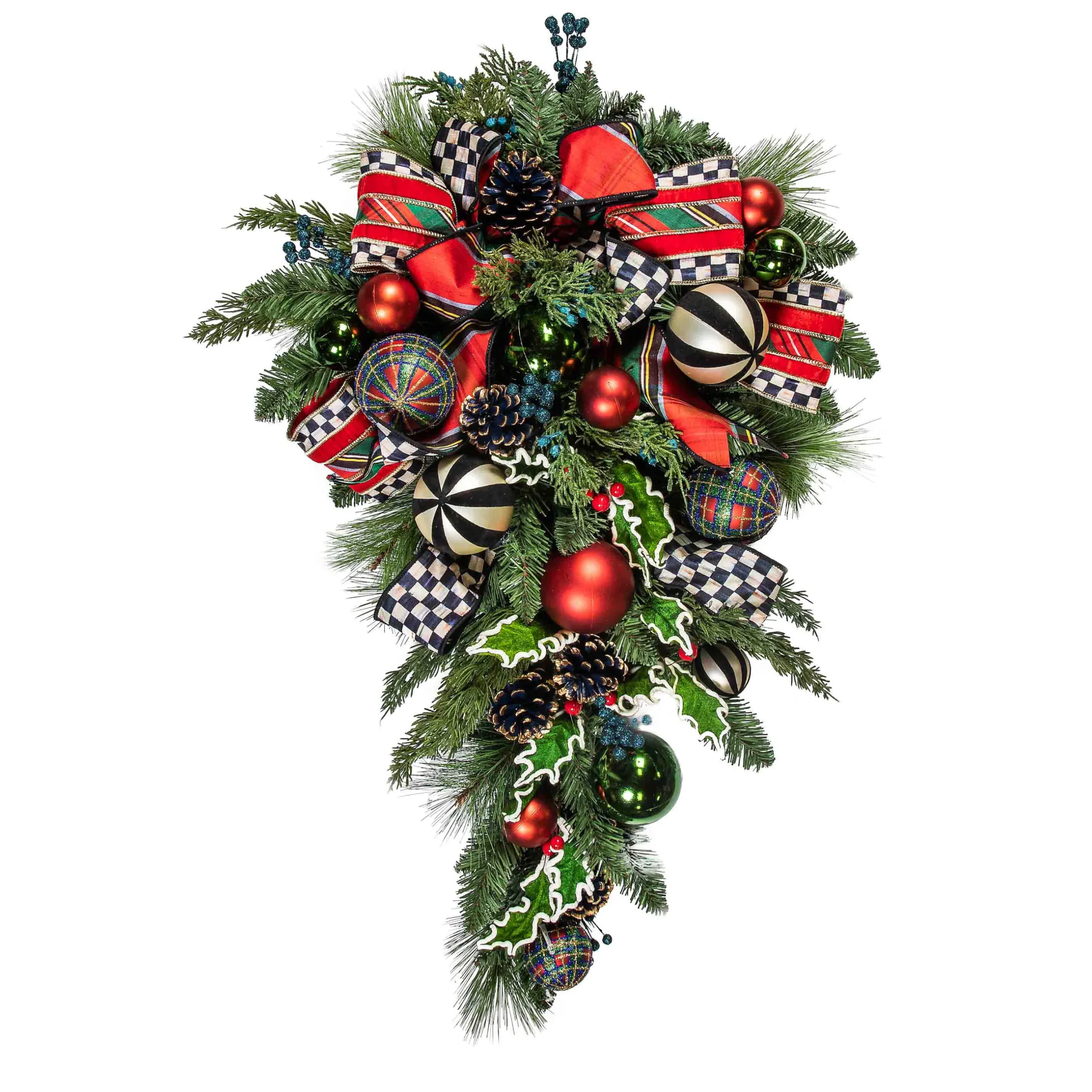 Holiday|Greenery & Florals|MacKenzie-Childs Tartastic Illuminated Swag