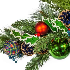 Holiday|Greenery & Florals|MacKenzie-Childs Tartastic Illuminated Swag
