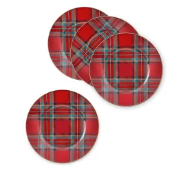 Holiday|Kitchen & Dining Sets|MacKenzie-Childs Tartastic Red Salad Plates, Set of 4