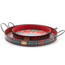 Holiday|Outdoor|MacKenzie-Childs Tartastic Serving Trays, Set of 2