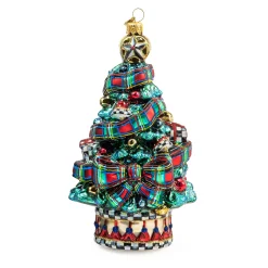 Holiday|MacKenzie-Childs Tartastic Tree Glass Ornament
