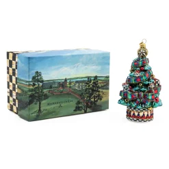 Holiday|MacKenzie-Childs Tartastic Tree Glass Ornament
