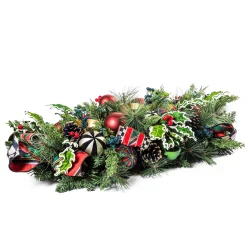 Holiday|Greenery & Florals|MacKenzie-Childs Tartastic Triple Candle Centerpiece