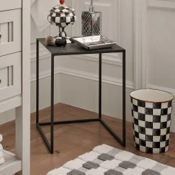 Bath & Bath Accessories|Rugs|MacKenzie-Childs Texture Check Sterling  White Basic Bath Rug