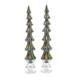 Holiday|Candles & Fragrances|MacKenzie-Childs Tree Dinner Candles - 12 - Black - Set of 2