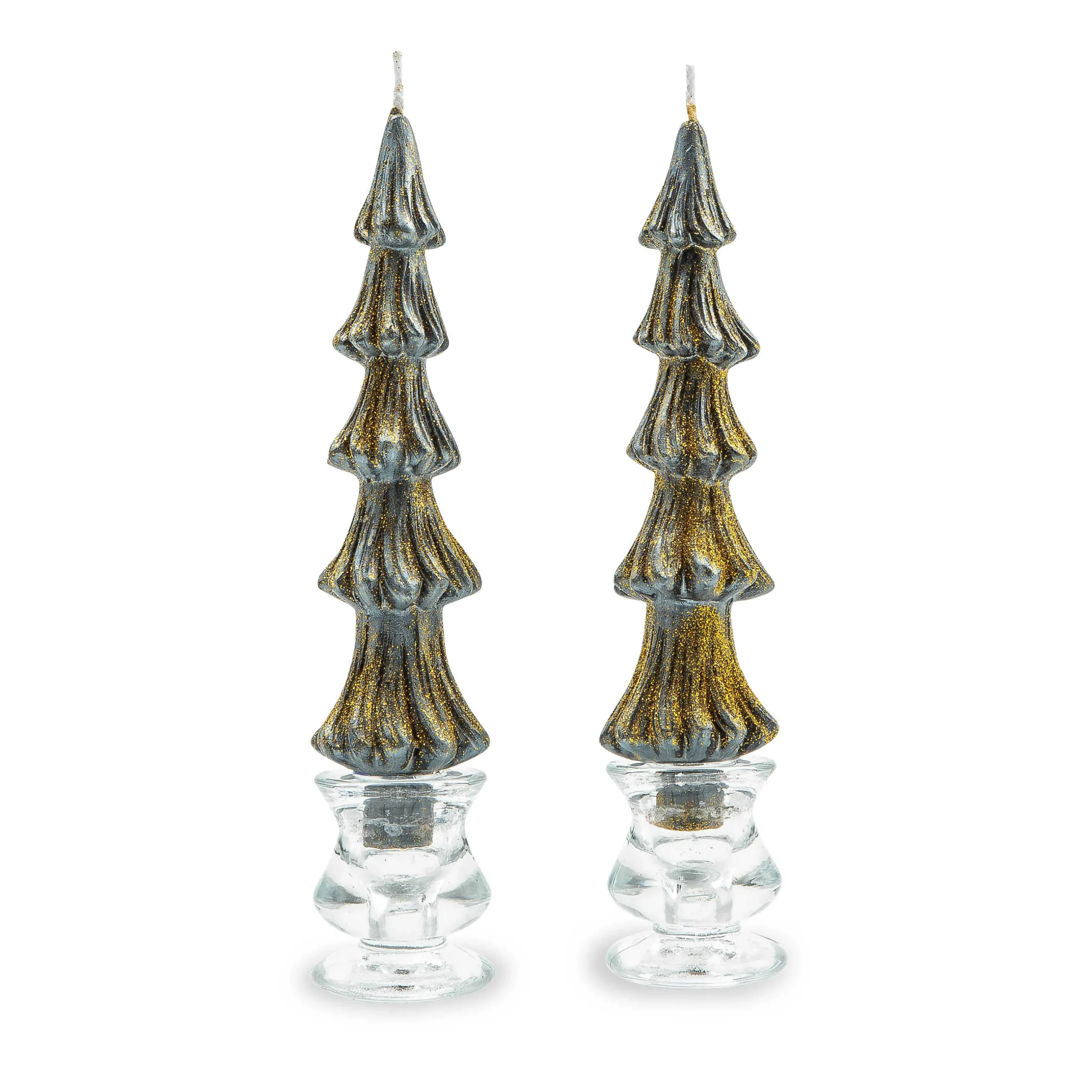 Holiday|Candles & Fragrances|MacKenzie-Childs Tree Dinner Candles - 8 - Black - Set of 2