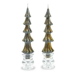 Holiday|Candles & Fragrances|MacKenzie-Childs Tree Dinner Candles - 8 - Black - Set of 2