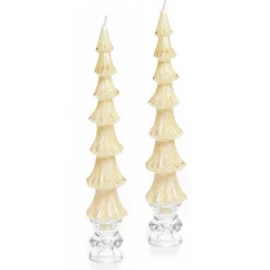 Holiday|Candles & Fragrances|MacKenzie-Childs Tree Dinner Candles - 12 - Ivory - Set of 2