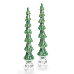 Holiday|Candles & Fragrances|MacKenzie-Childs Tree Dinner Candles -12 - Green - Set of 2