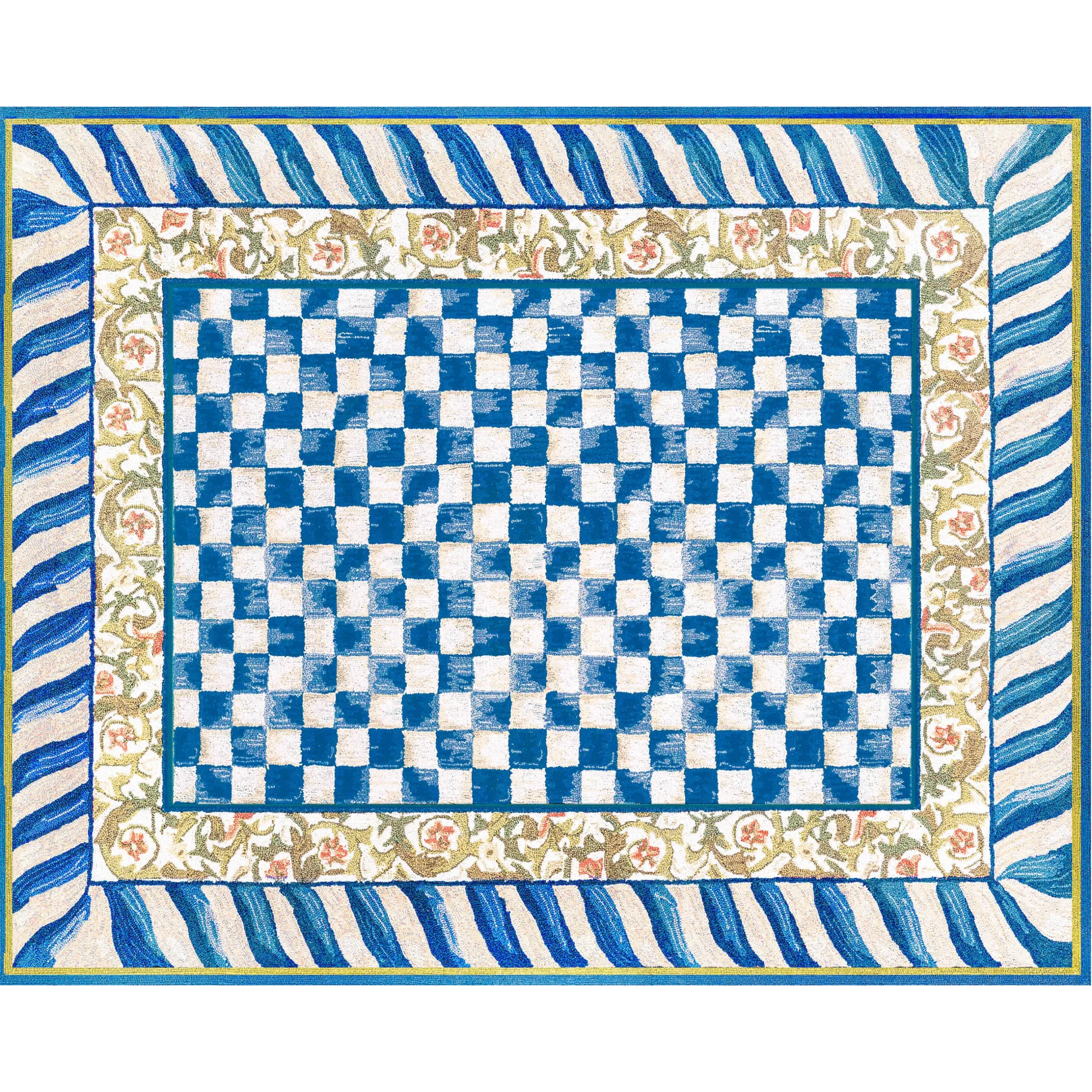 Rugs|MacKenzie-Childs Truly Royal Check 8' x 10' Washable Rug
