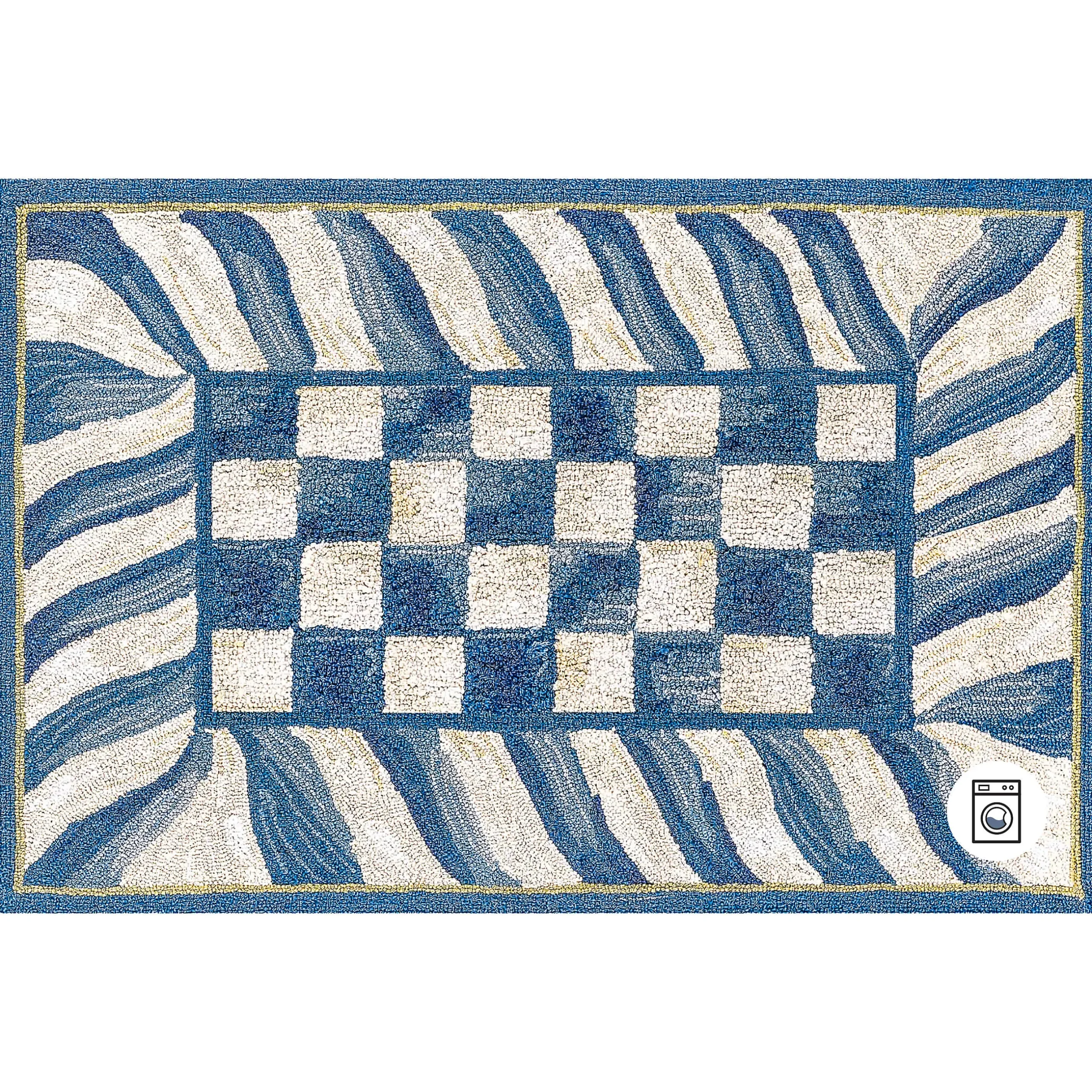 Rugs|MacKenzie-Childs Truly Royal Check 2' x 3' Washable Rug