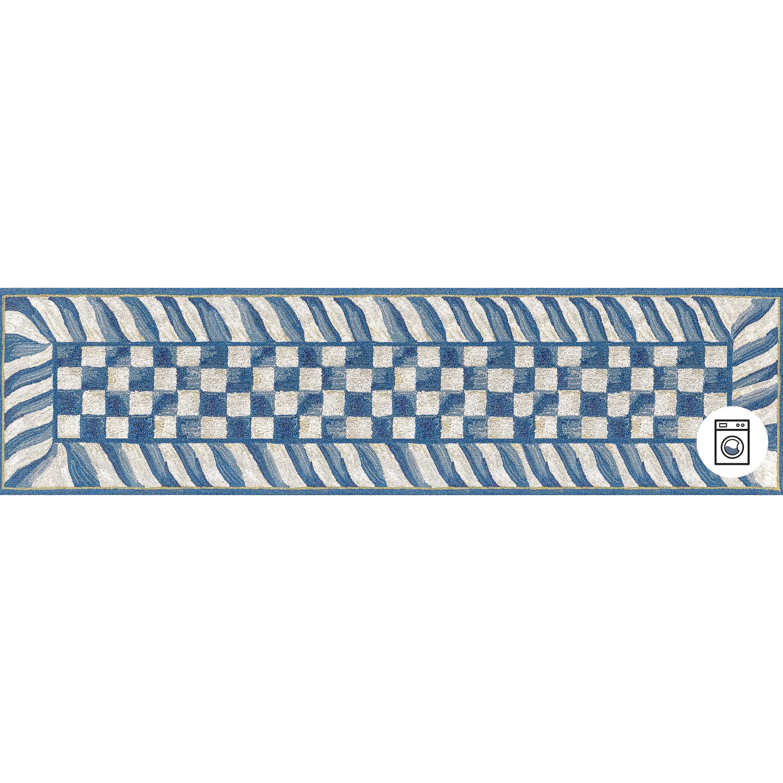 Rugs|MacKenzie-Childs Truly Royal Check 2'6 x 8' Washable Runner