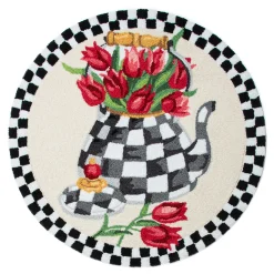 Rugs|MacKenzie-Childs Tulip Kettle 3' Round Rug