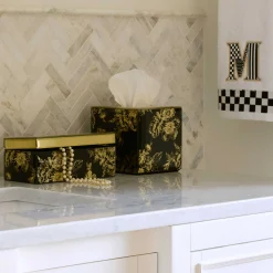 Bath & Bath Accessories|MacKenzie-Childs Twilight Toile Boutique Tissue Box Cover