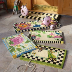 Rugs|MacKenzie-Childs Welcome Awning Stripe Double Door Entrance Mat