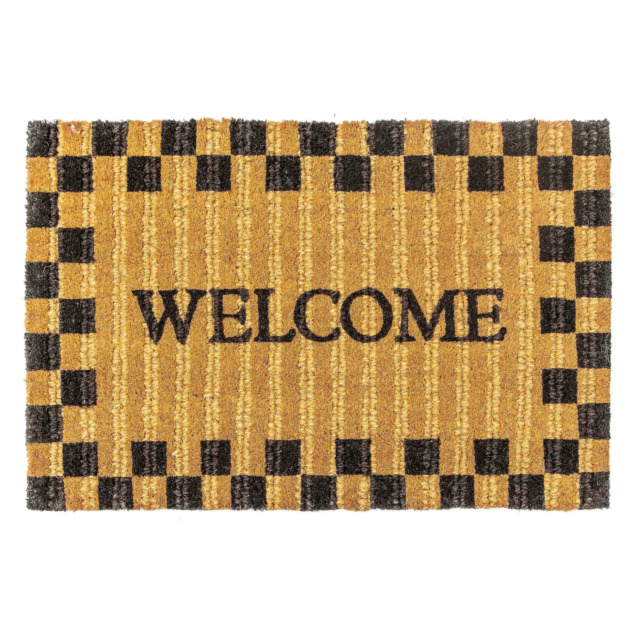 Outdoor|Rugs|MacKenzie-Childs Welcome Checked Entrance Mat