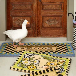 Rugs|MacKenzie-Childs Welcome Periwinkle Double Door Entrance Mat