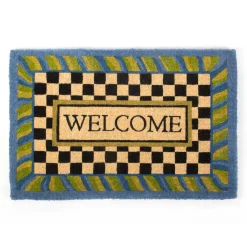 Rugs|MacKenzie-Childs Welcome Periwinkle Entrance Mat