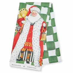 Holiday|Kitchen & Table Linens|MacKenzie-Childs Westminster Santa Dish Towel