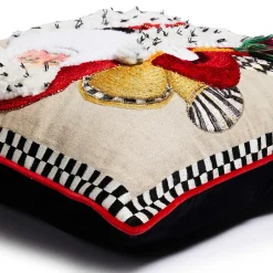 Pillows, Throws, & Cushions|MacKenzie-Childs Westminster Santa Embellished Throw Pillow