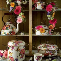 Cookware & Bakeware|Tea Kettles|MacKenzie-Childs White Flower Market 3 Quart Tea Kettle with Bird