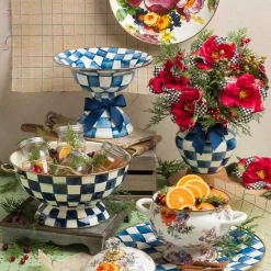 Serveware|MacKenzie-Childs White Flower Market Abundant Bowl