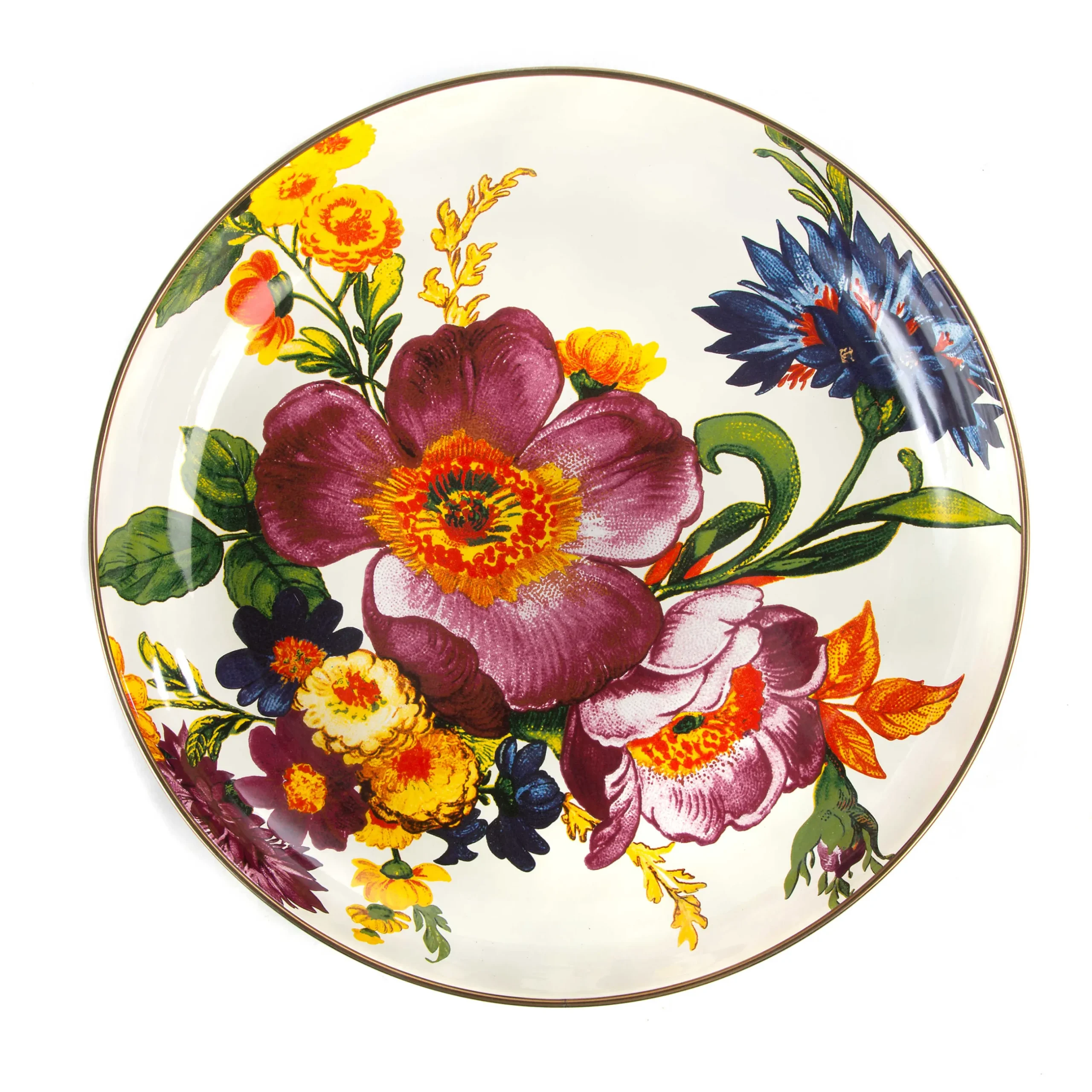 Serveware|MacKenzie-Childs White Flower Market Abundant Bowl