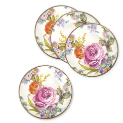 Bar Entertaining|Serveware|MacKenzie-Childs White Flower Market Appetizer Plates, Set of 4