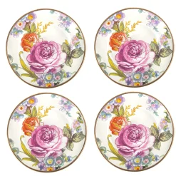 Bar Entertaining|Serveware|MacKenzie-Childs White Flower Market Appetizer Plates, Set of 4
