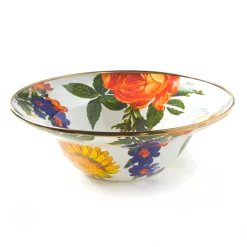 Dinnerware & Flatware|MacKenzie-Childs White Flower Market Breakfast Bowl