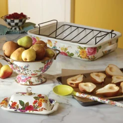 Serveware|MacKenzie-Childs White Flower Market Butter Box