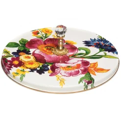 Serveware|MacKenzie-Childs White Flower Market Cheese Course