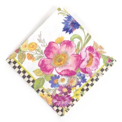 Bar Entertaining|MacKenzie-Childs White Flower Market Cocktail Paper Napkins