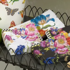 Bar Entertaining|MacKenzie-Childs White Flower Market Cocktail Paper Napkins