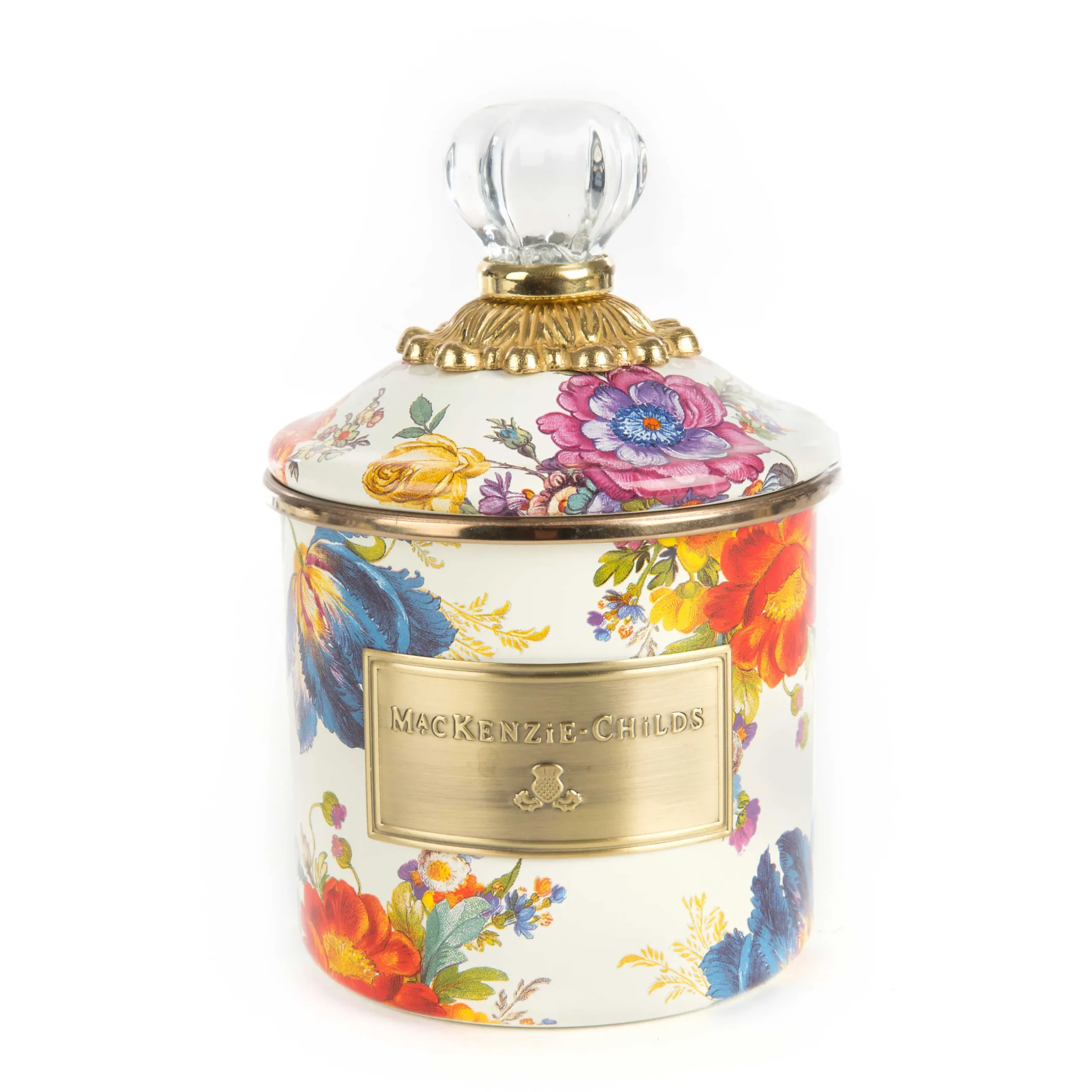 Room Accents|Kitchen Storage & Organization|MacKenzie-Childs White Flower Market Demi Canister