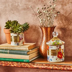 Room Accents|Kitchen Storage & Organization|MacKenzie-Childs White Flower Market Demi Canister