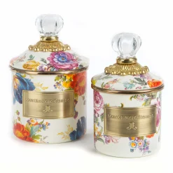 Room Accents|Kitchen Storage & Organization|MacKenzie-Childs White Flower Market Demi Canister