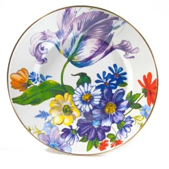 Dinnerware & Flatware|MacKenzie-Childs White Flower Market Dinner Plate