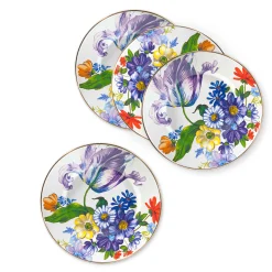 Kitchen & Dining Sets|Dinnerware & Flatware|MacKenzie-Childs White Flower Market Dinner Plates, Set of 4