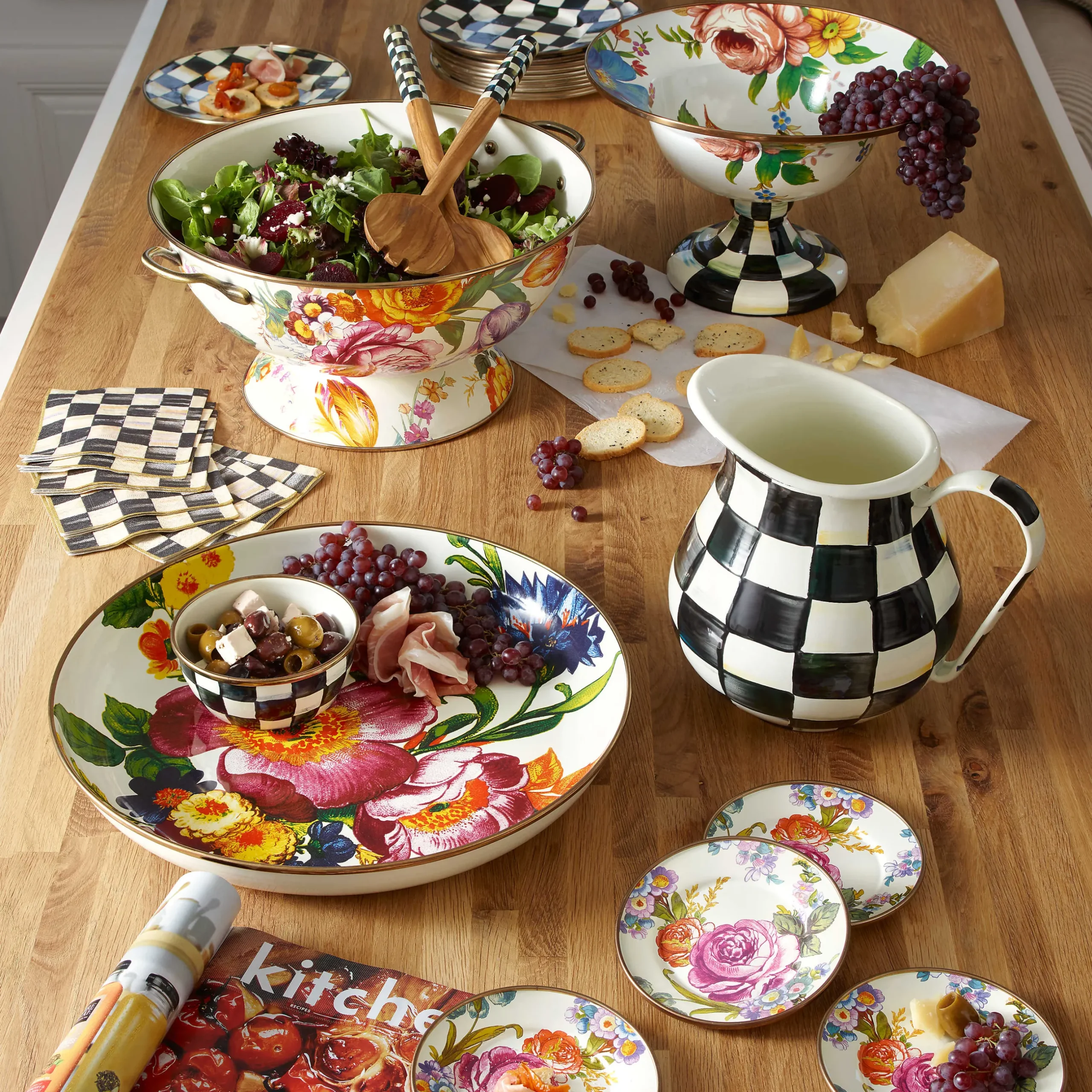 Bar Entertaining|Serveware|MacKenzie-Childs White Flower Market Everything Bowl