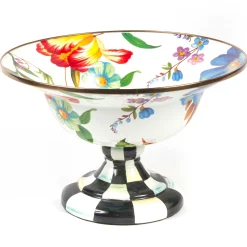 Serveware|MacKenzie-Childs White Flower Market Large Compote