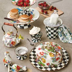 Serveware|MacKenzie-Childs White Flower Market Large Compote