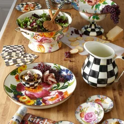 Serveware|MacKenzie-Childs White Flower Market Large Compote